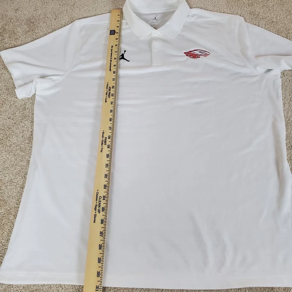 Atlanta‎ Falcons Men's Polo Shirt Size XL White Jordan Dri-FIT Short Sleeve